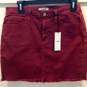 O2 Denim: Ain’t No Other High Waisted Denim Skirt Sz Large (color: wine)